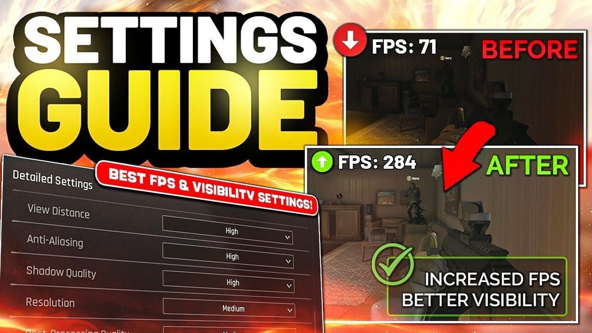 Меню настроек отображения и производительности в Arena Breakout