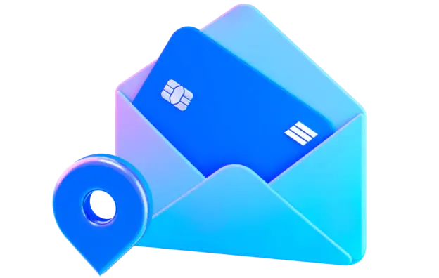 Иллюстрация доставки дебетовой карты ВТБ для доступа к накопительному счёту