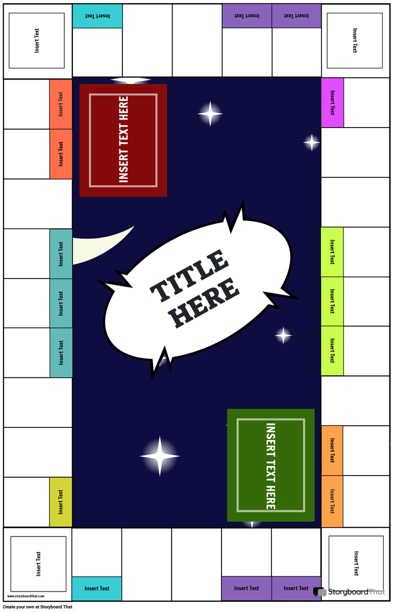 Шаблон поля Монополии в Storyboard That