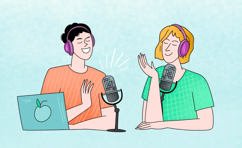 Инфографика шагов запуска и продвижения подкаста