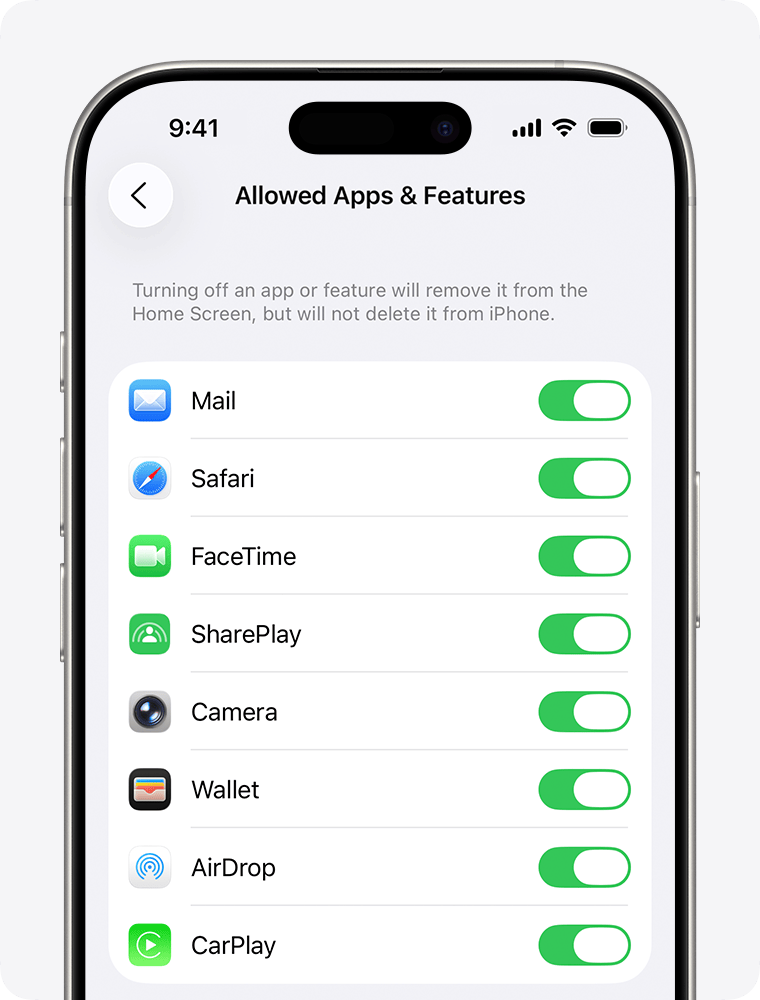 Настройки родительского контроля в iOS