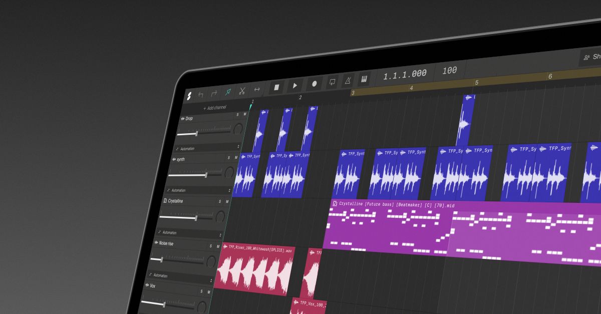 Интерфейс Soundation для совместного монтажа звука
