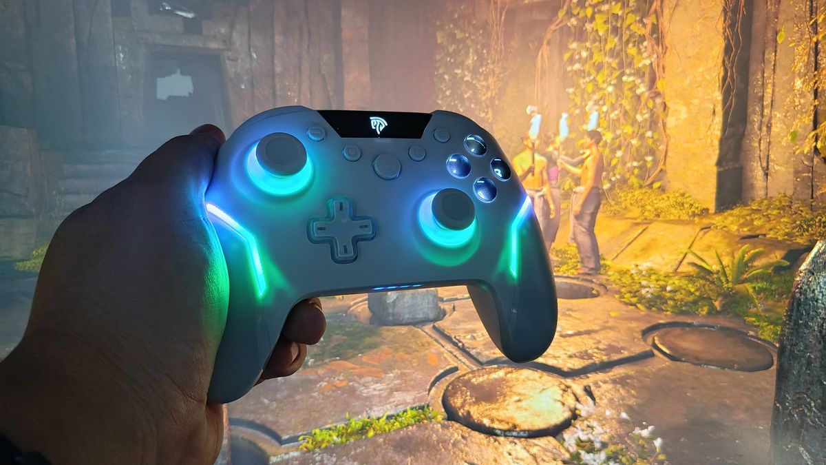 Фото геймпада EasySMX X20 с двойными аналоговыми и цифровыми триггерами