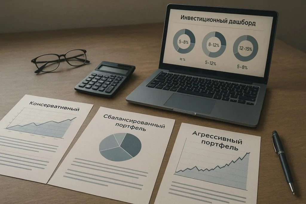 Дашборд анализа доходности и рисков консервативного и агрессивного портфелей