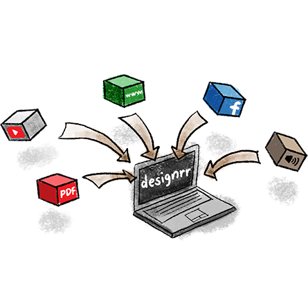 Выбор источников контента в Designrr для импорта подкастов