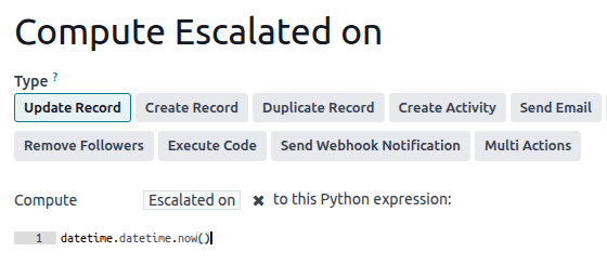 Пример выполнения Python-кода в действии Execute Code для вычисления поля в Odoo