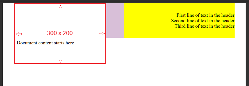 Скриншот проблемы: логотип 300x200 выходит за нижнюю границу @top-left, перекрывая контент