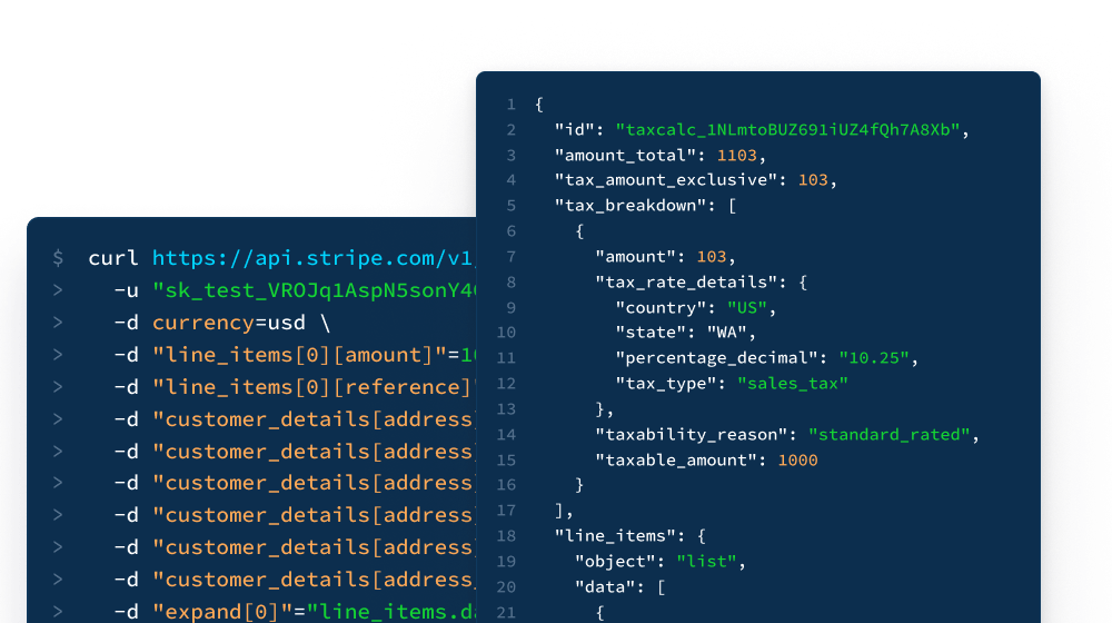 Процесс автоматизации налогов через Stripe API