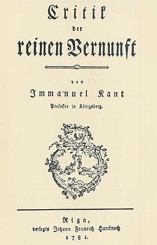 Титульный лист «Критики чистого разума» Канта (1781), ключевой труд после Юма