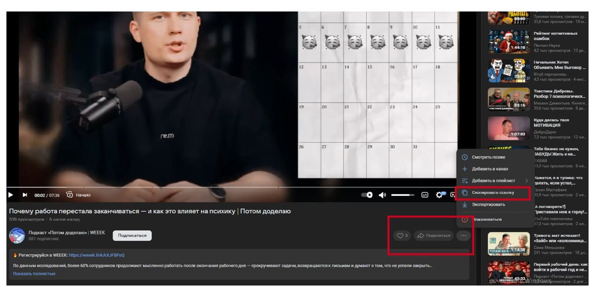 Интерфейс SaveFrom.net для скачивания VK видео