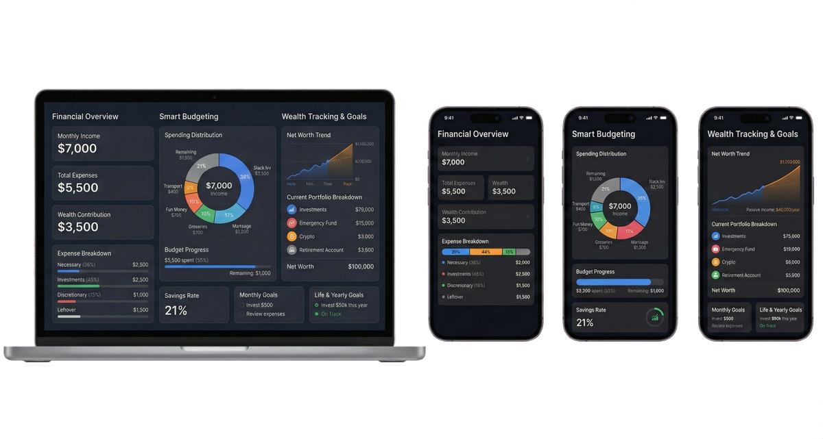 Обзор платформы с графиками секторного распределения, географии и рисков портфеля