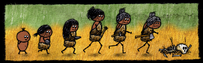 Линия жизни в One Hour One Life, иллюстрирующая прогресс поколений игроков