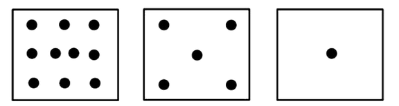 Схема сосудов с разными уровнями давления для иллюстрации градиента